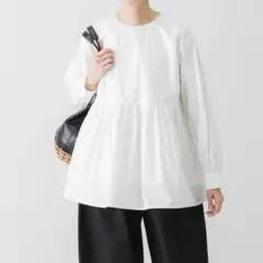 極美品♪かぐれ Kagure プリントギャザーブラウス ゆったり 長袖 コットン 極美品♪かぐれ Kagure プリントギャザーブラウス ゆったり 長袖