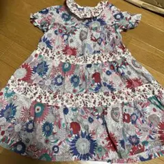 リバティ⭐︎センスオブワンダー花柄ティアードワンピース 半袖 90cm