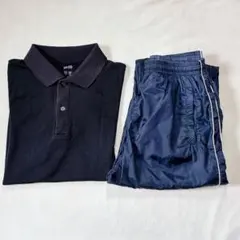 ユニクロ　エアリズムポロシャツ　黒 ウィンドブレーカー　シャカパン　ネイビー　S