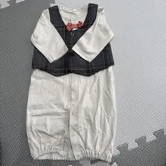 新生児ベスト付きセレモニードレス グレー系　ツーウェイオール