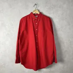 60s USA古着 長袖シャツ ボタンダウンシャツ 赤 アイビー vintage
