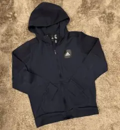 【adidas】フルジップ ジャケット パーカー ネイビー　Ｌ