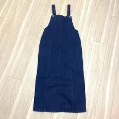 【haco！】ダークブルー デニム サロペット