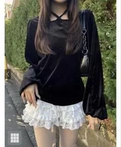 GRL 【fo2062】ベロアチョーカートップス