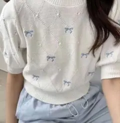OLIVE des OLIVE リボン柄 半袖 トップスのサムネイル