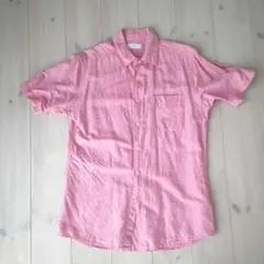 UNIQLO コットンリネンのシャツ ピンク