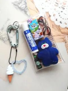 ガチャ詰めポーチ　ブルー　mojojojo♡