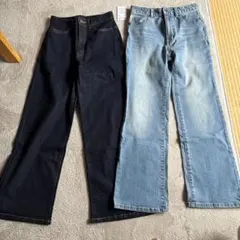 デニムパンツ ダークブルー・ライトブルー サイズ64（しまむら、ニッセン）