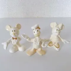 【希少】ディズニー 陶器製フィギュア 3体セット ミッキー・ミニー・ドナルド