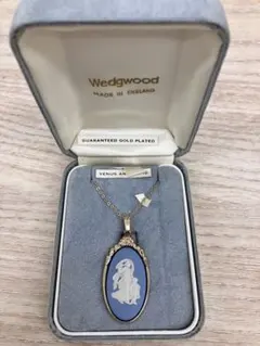 良品✨ ウェッジウッド ネックレス ジャスパー カメオ ブルー ペンダント 箱付のサムネイル