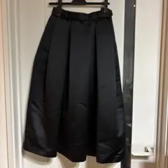 momo様専用heve サテンタックドレススカート36黒ヘイブ