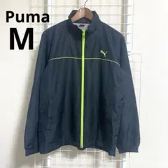 Puma M メンズ ウィンドブレーカー スポーツ ウェア 黒 黄 蛍光 ジップ