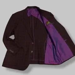 【希少カラー】テーラードジャケット ヴィンテージ レトロ風 背抜き 派手裏地