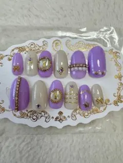 推し活(紫)のネイルチップセット