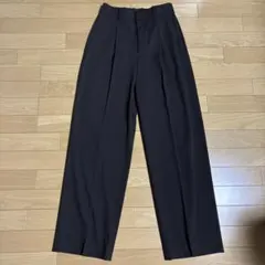 UNIQLO ユニクロ　タックワイドパンツ　丈長め　M ダークブラウン