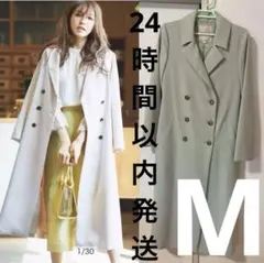 ⭐︎美品⭐︎apuweiser-riche バックボリュームベルテッドコートグリーン