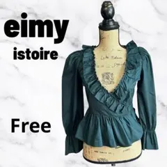 訳あり新品✨【eimy istoire】フリルサテンブラウス　リボン　伸縮性　Fのサムネイル