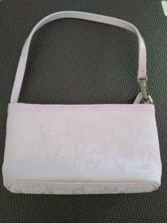 美品Private Labelピンク ロゴ柄ハンドバッグ