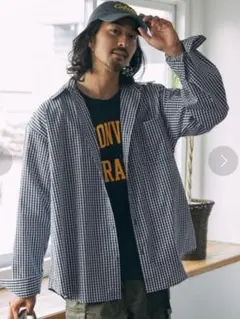 モノマート チェックシャツ イージーケア ギンガムチェック Lサイズ