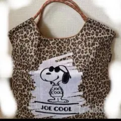 【新品】スヌーピー 豹柄 レオパード刺繍エコバッグトートバッグ　M