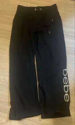 ハワイ購入　bebe y2k スウェットパンツ　ブラック　シルバーロゴ