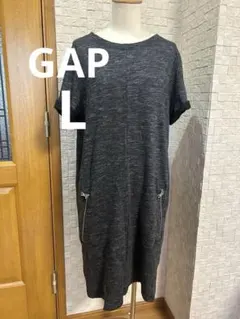 【GAP】ギャップカジュアルワンピ ジップポケット付き Lサイズ 洗える 秋までのサムネイル