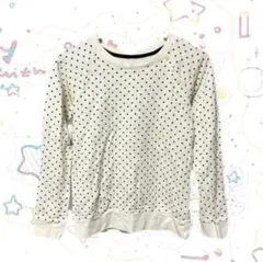 森ガール ウィッシュコア アイボリードット柄長袖カットソー　水玉