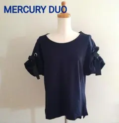 マーキュリーデュオ 袖リボンカットソー ネイビー 紺色 MERCURY DUOのサムネイル