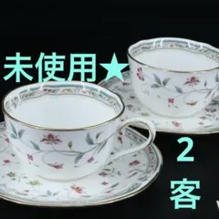 PB255　未使用品　ノリタケ　2客セット　HANA SARASA　花更紗
