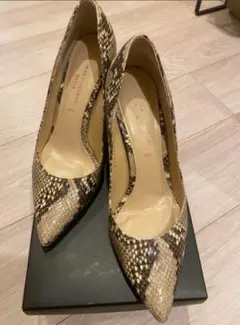 【値下げ】パンプス　メダ　パイソン