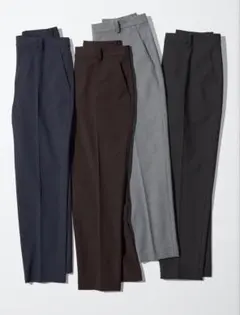 【限定】UNIQLO スマートアンカーパンツ L ダークブラウン 丈長め