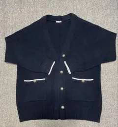 GU ネイビー ニットカーディガン XLサイズ ジーユー