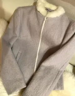 パステルラベンダーの可愛いジャケットコート