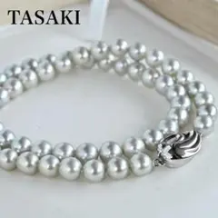 【最高品位】タサキ　アコヤ　本真珠　パール　ネックレス　グレー　7.5mm