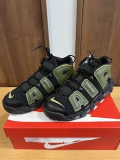 【新品】NIKE エアモアアップテンポ ブラック/オリーブ27.5cm