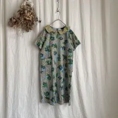 レア トリココムデギャルソン AD2013 カモフラ風 花柄 丸襟 ワンピース