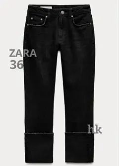 ZARA 　ザラ　ストーブパイプ ハイウエスト　デニムパンツ　36