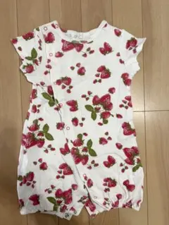 HAKKA BABY いちご柄ロンパース 半袖