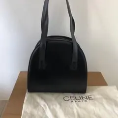 CELINE ブラックレザーショルダーバッグ