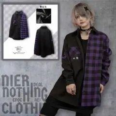 NieR 秋冬用チェック切替裏起毛シャツ＆ネクタイセット