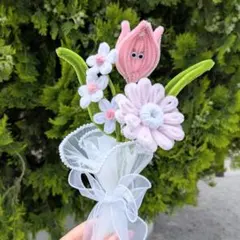 モールフラワー 韓国風 ミニブーケ 枯れない花 プレゼント プルメリア