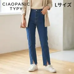 チャオパニックティピー 裾スリット デニムパンツ ウエストゴム 紐 Lサイズ