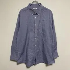 オ*ン様 ユニクロ ボタンダウン ギンガムチェックチェック長袖シャツ 4XL