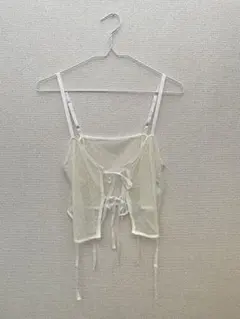 シースルー ドット柄 ビスチェ キャミ レース