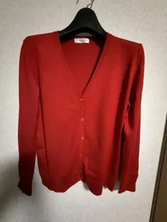 BRICK HOUSE 長袖 Vネック カーディガン レッド