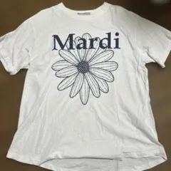 マルディメクルディ　フラワーTシャツ　ホワイト　ネイビー　半袖のサムネイル
