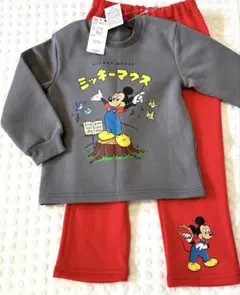 ミッキー　パジャマ　セットアップ　トレーナー　ズボン　110cm 新品 グレー