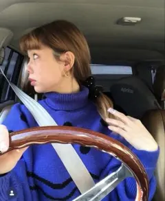 ドルマンニットワンピース　パープル