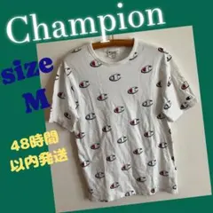 Champion　クルーネックロゴ入りTシャツ　ホワイト　sizeM　メンズ