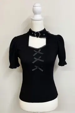 MA*RS ハートベルト付きテレコトップス ブラック